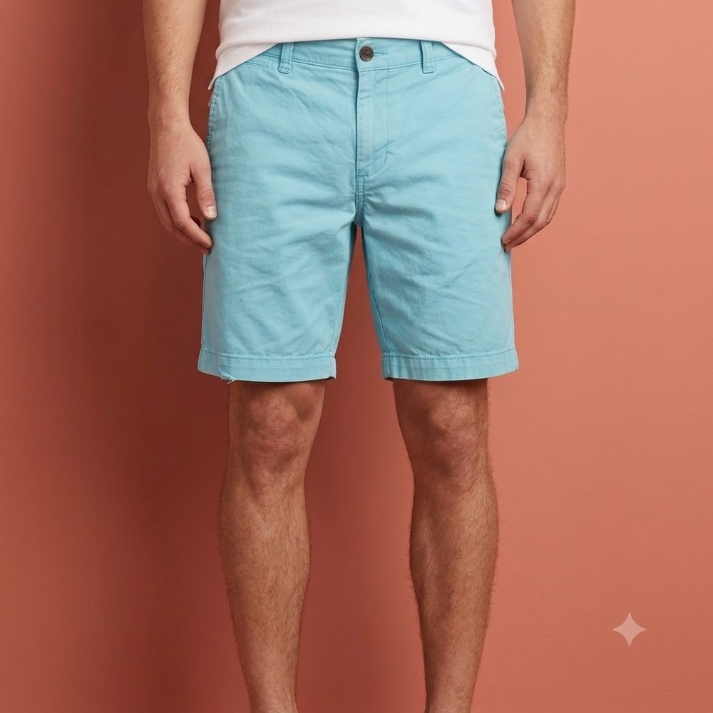 Abercrombie & Fitch Classic Prep Fit Shorts Mens‎ 30 Blue Stretch Cotton EUC